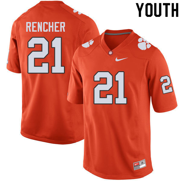 Youth #21 Darien Rencher Clemson Tigers College Football Jerseys Sale-Orange